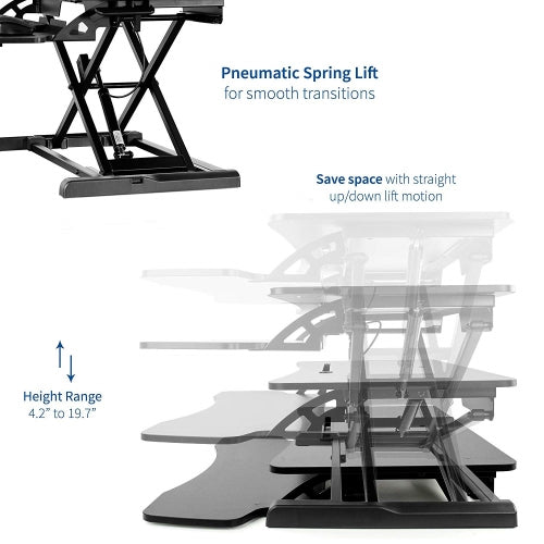 Height Adjustable Desktop Desk Sit Stand Workstation - Manual.