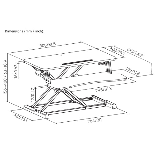Electric Desk Riser | Motorized Height Adjustable Converter.