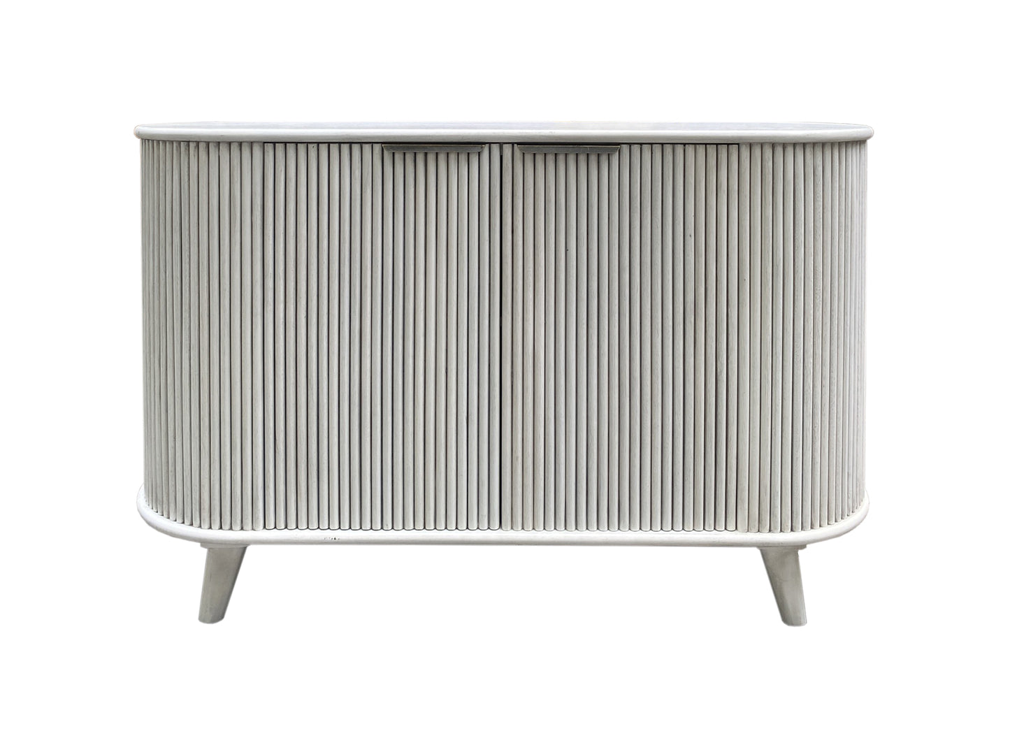 Vast Modern White Fluted Storage Cabinet