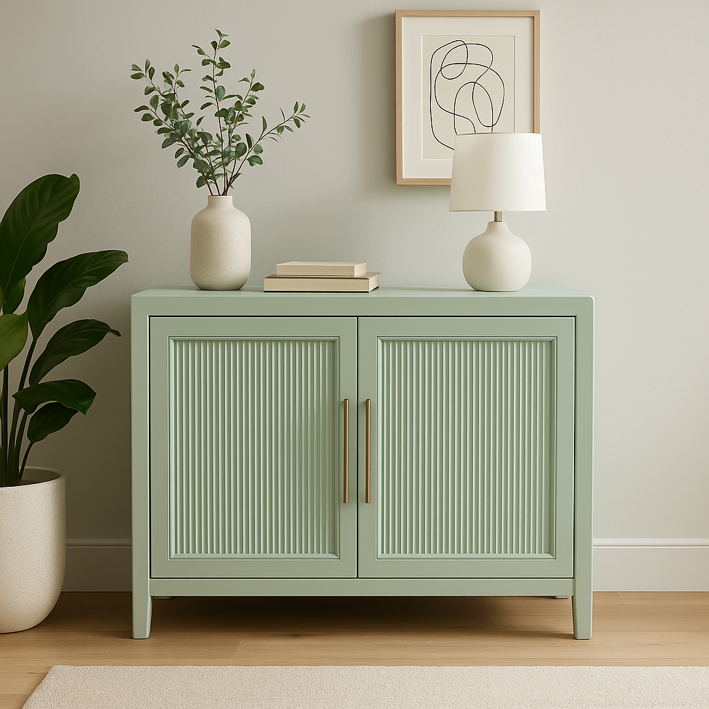 VAST Mint Green Fluted Cabinet β Modern Handmade Storage