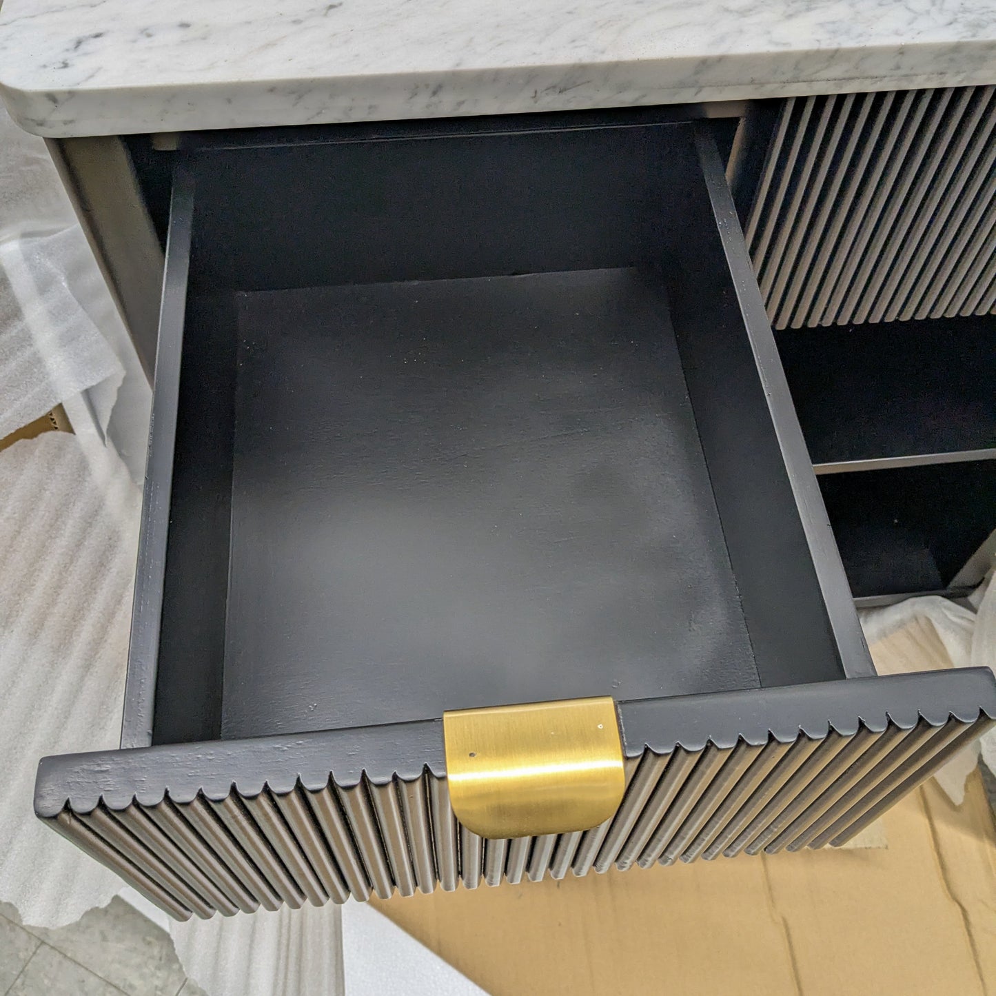 Marble Top Cabinet with 2 Drawers and Storages