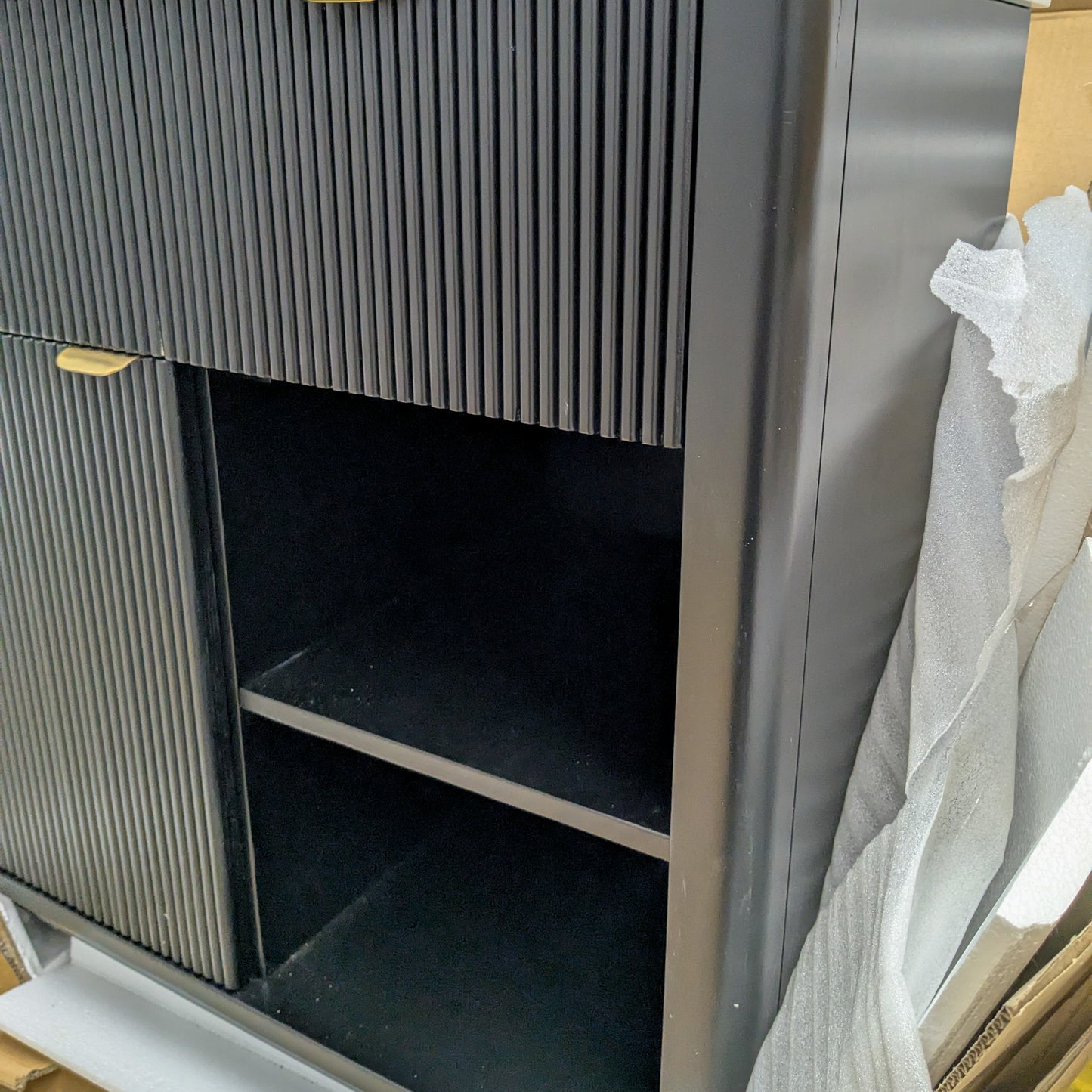 Marble Top Cabinet with 2 Drawers and Storages