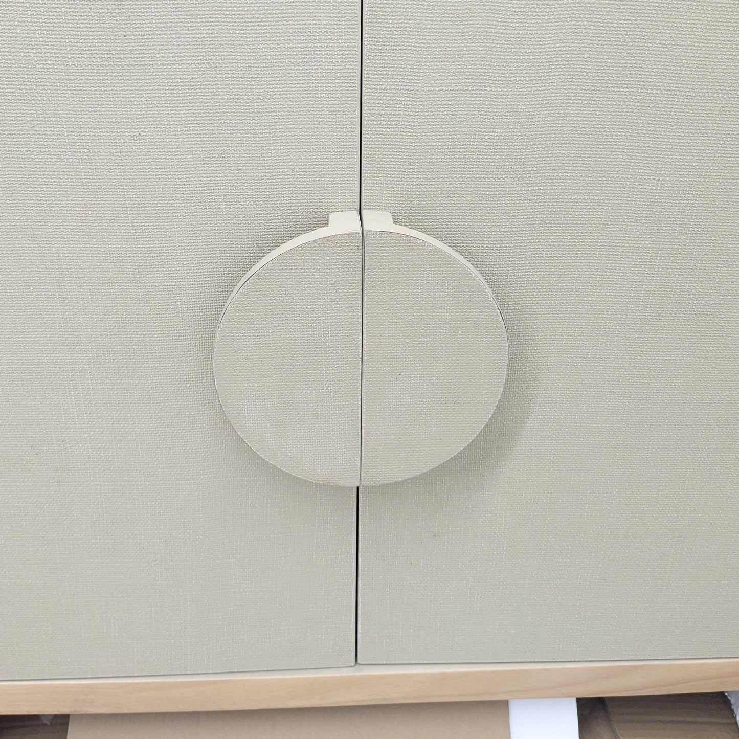 VAST Modern Minimalist Accent Cabinet with Textured Doors β Natural Wood & Beige Finish