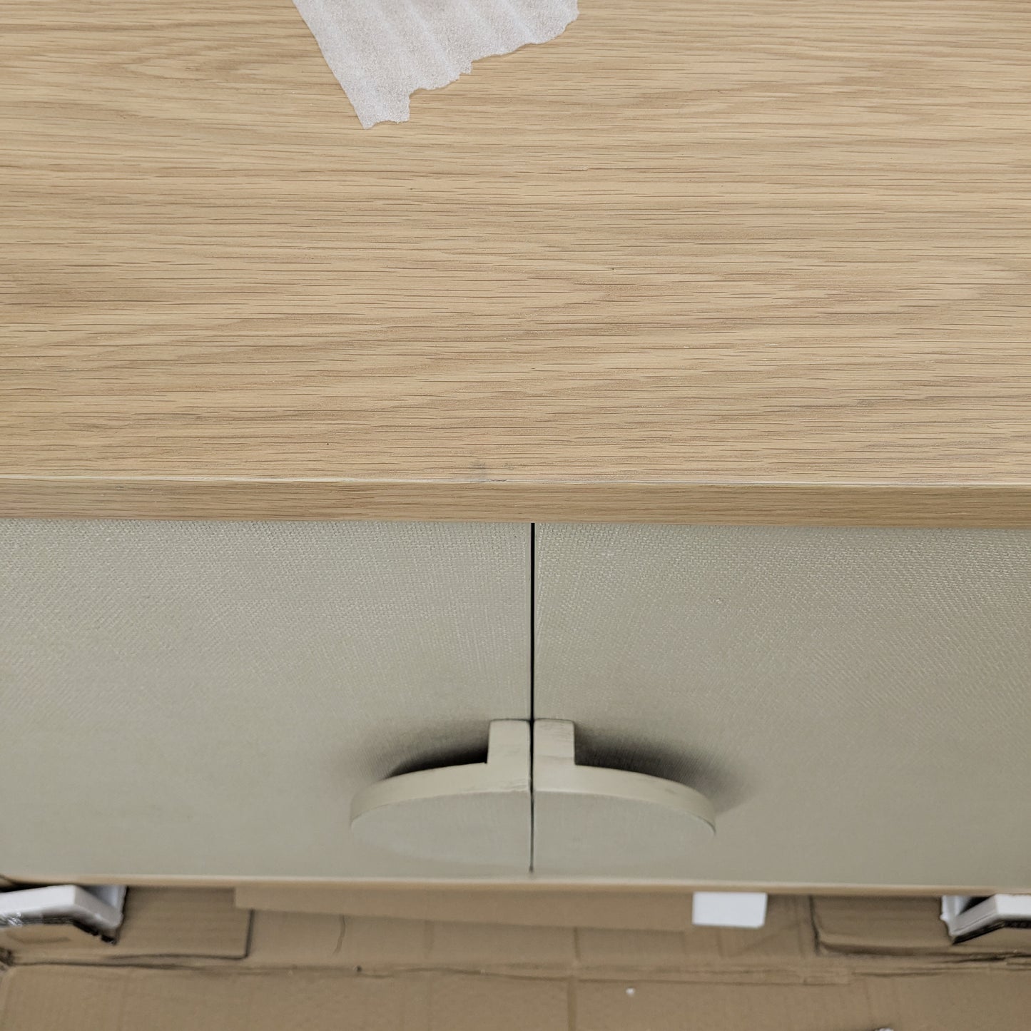 VAST Modern Minimalist Accent Cabinet with Textured Doors β Natural Wood & Beige Finish