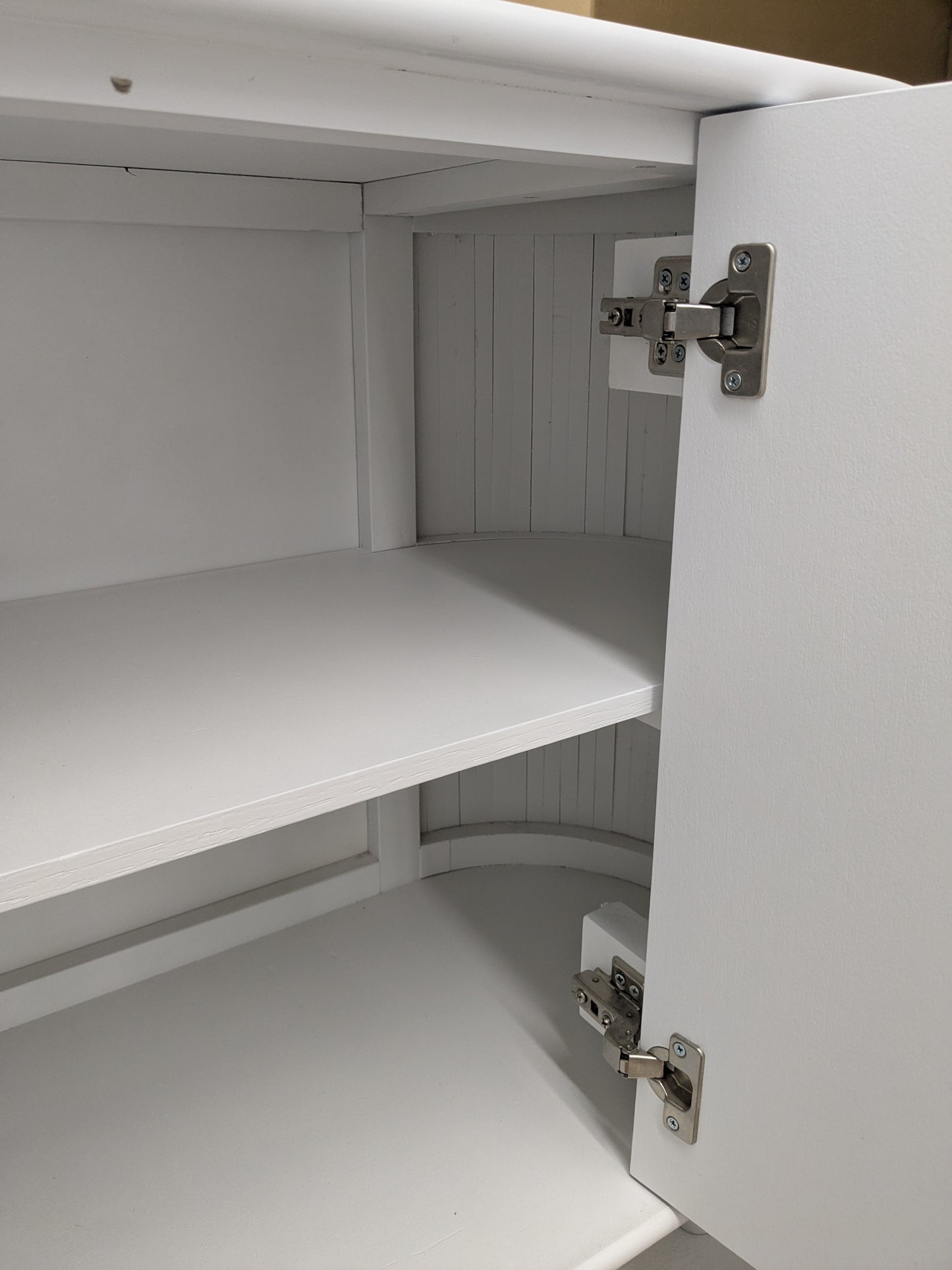 Vast Modern White Fluted Storage Cabinet