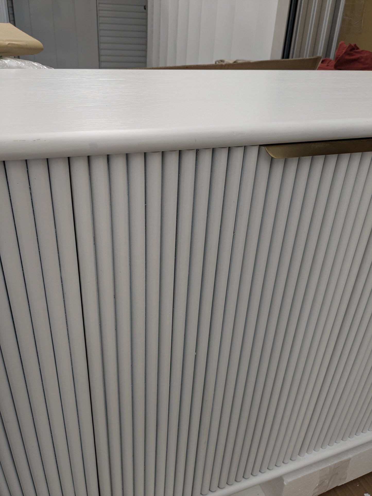 Vast Modern White Fluted Storage Cabinet