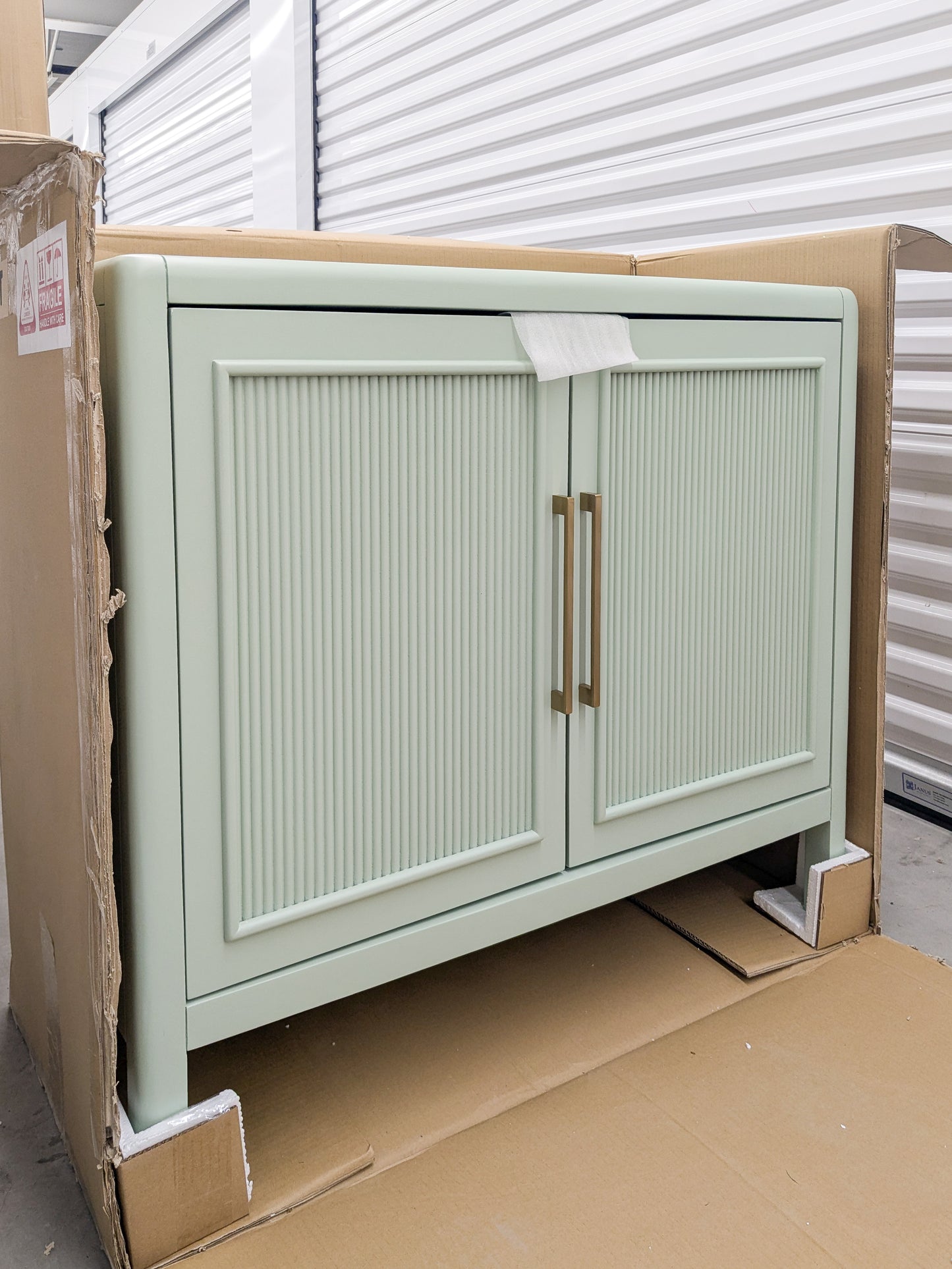 VAST Mint Green Fluted Cabinet β Modern Handmade Storage