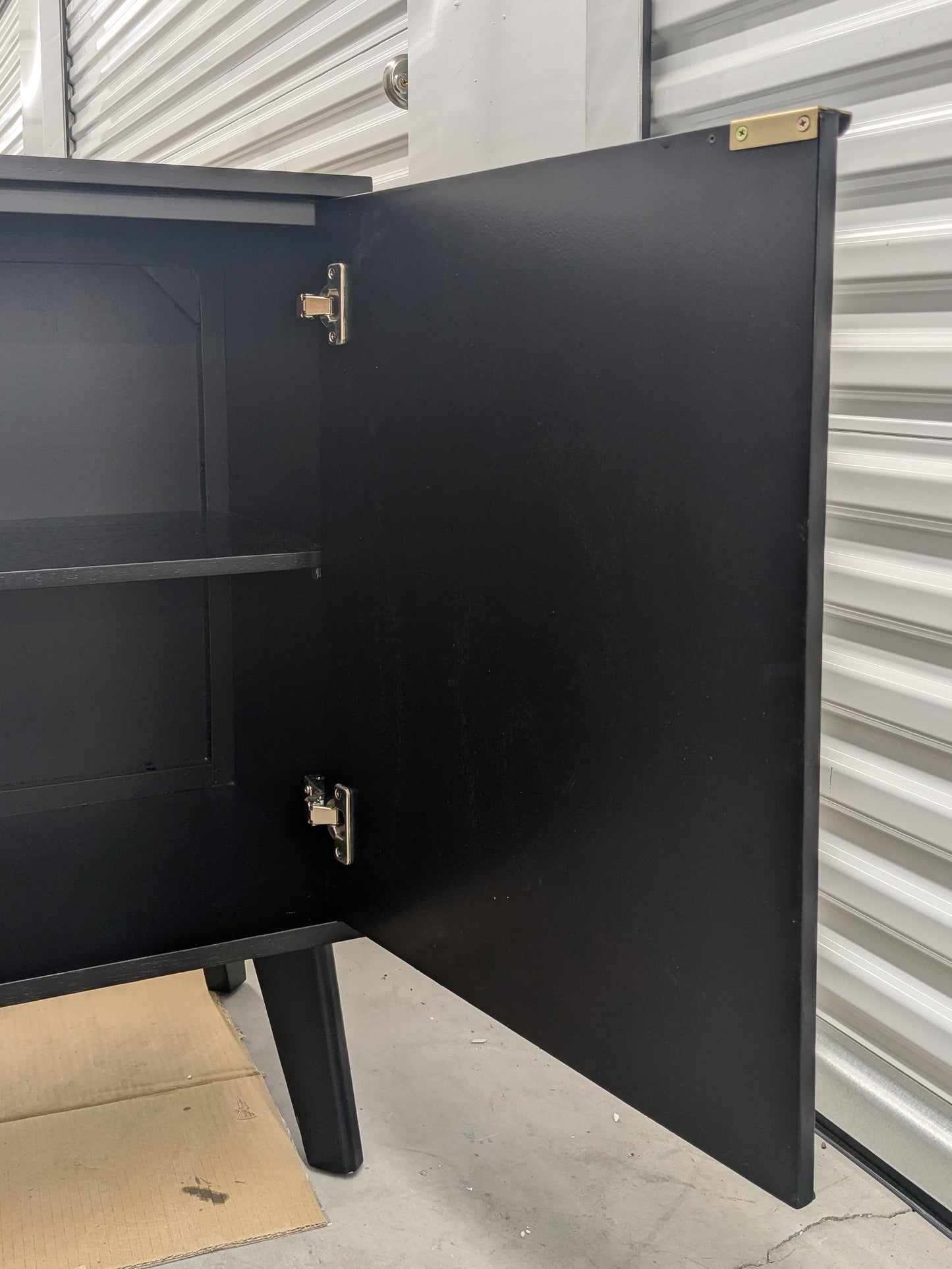 VAST Modern Black Sideboard Cabinet with Gold Accent – Mid-Century Inspired