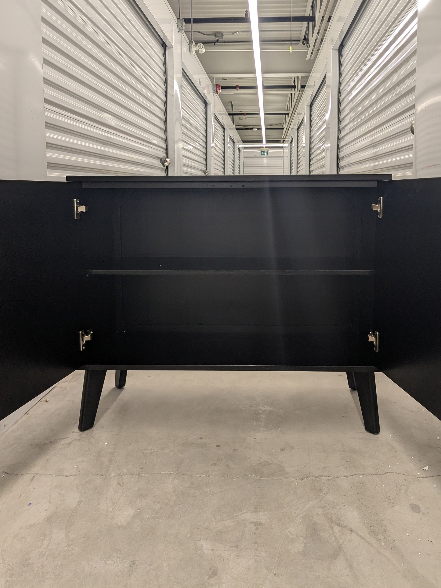 VAST Modern Black Sideboard Cabinet with Gold Accent – Mid-Century Inspired