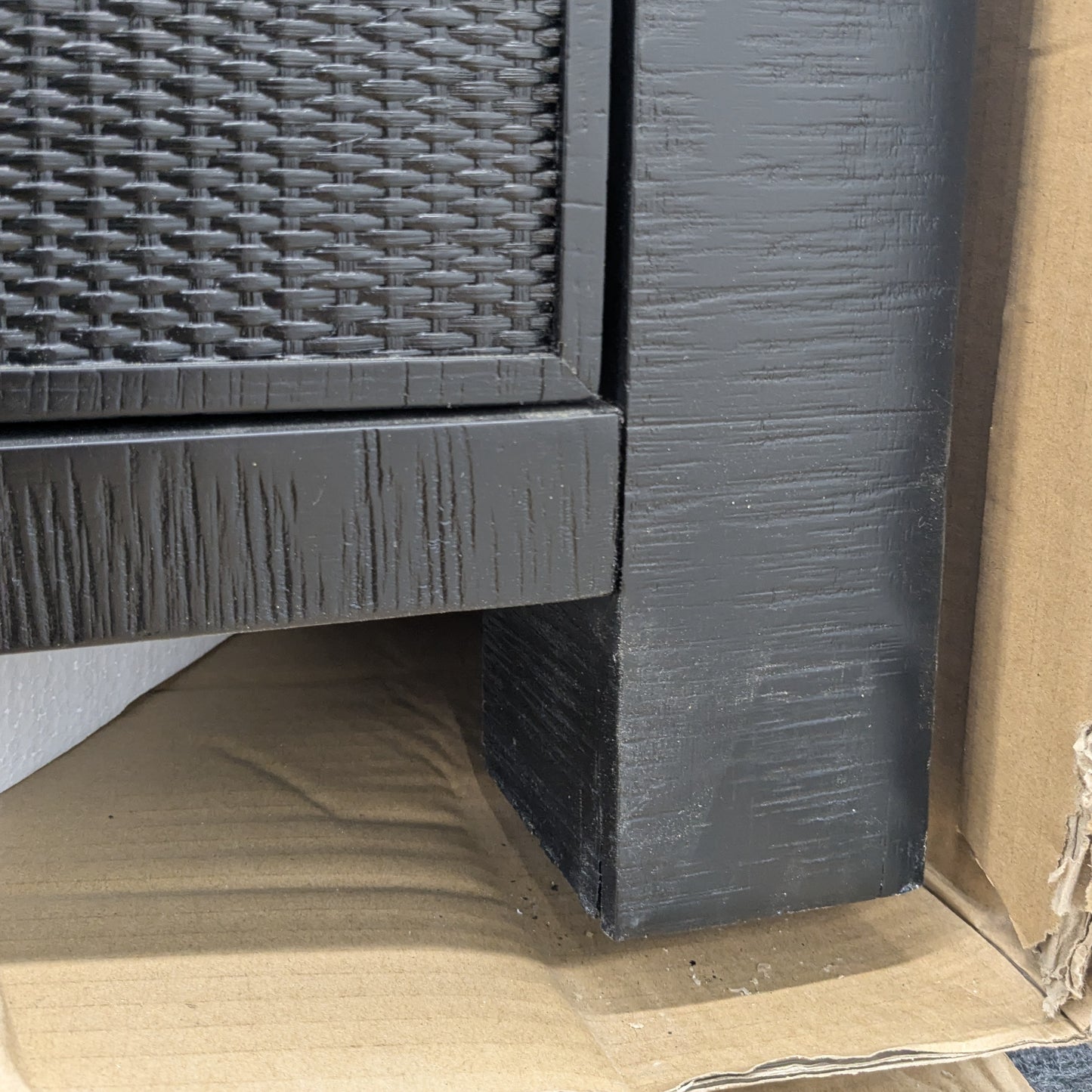 VAST Modern Black Sideboard with Gold Handles – Woven Doors