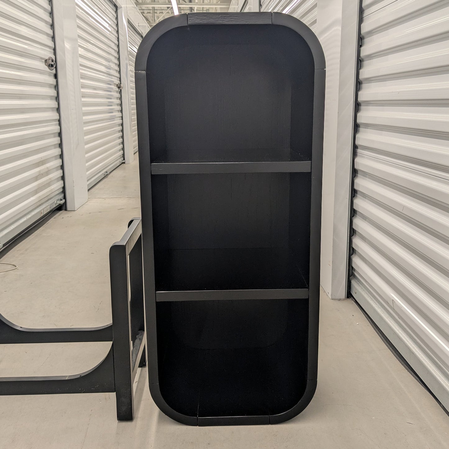 VAST Modern Black Arched Bookshelf – 3-Tier Storage Display Unit