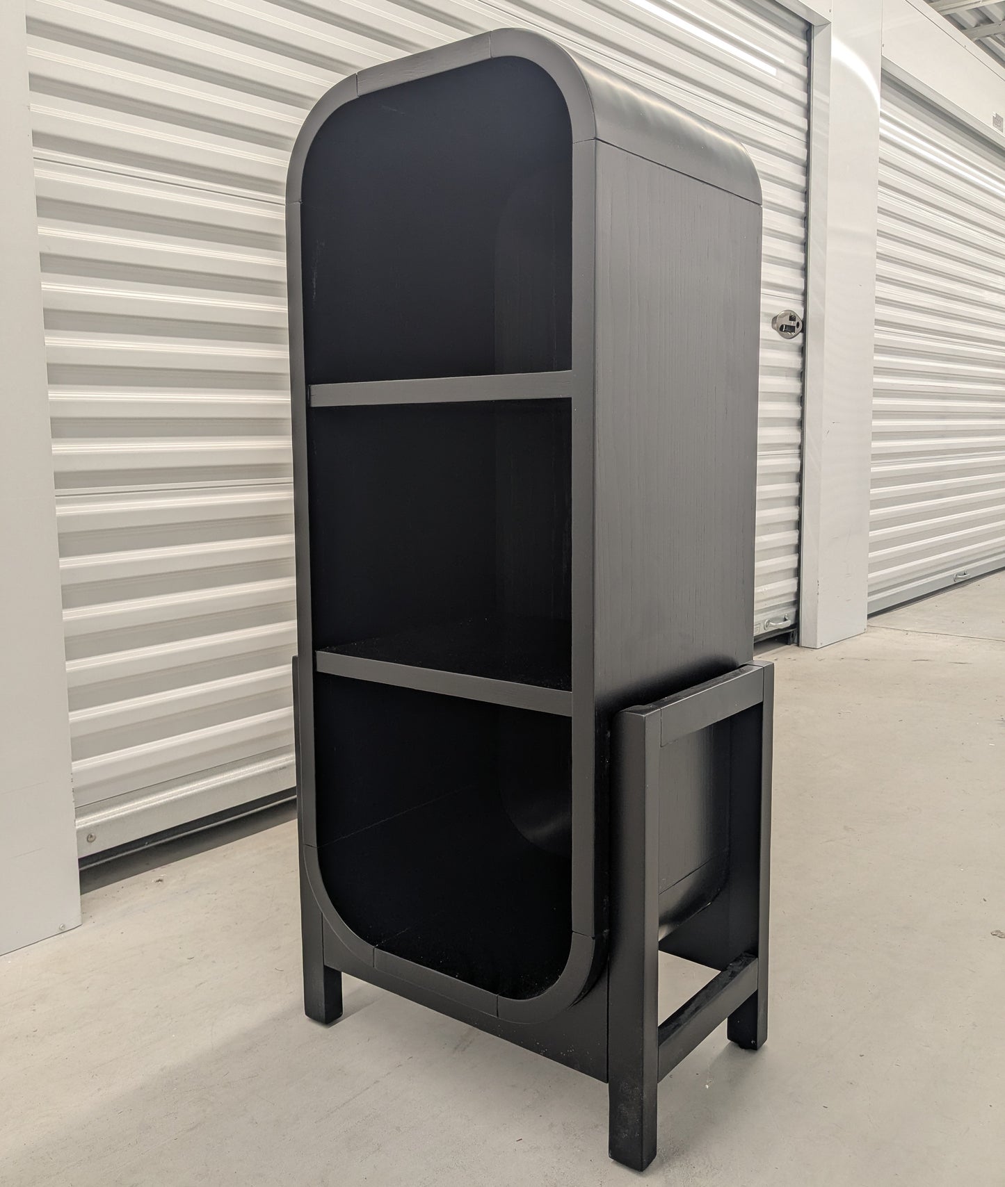 VAST Modern Black Arched Bookshelf – 3-Tier Storage Display Unit