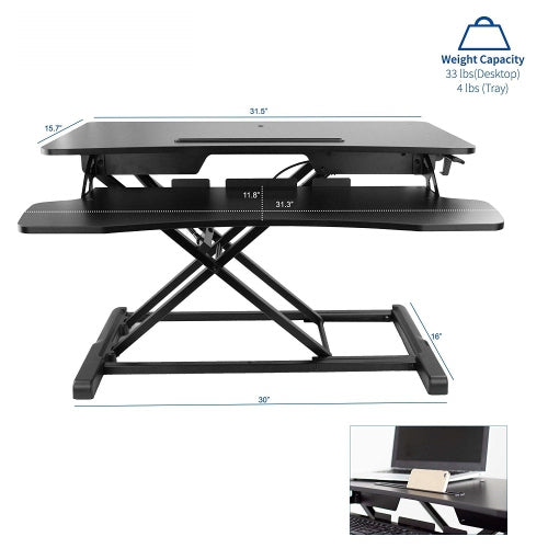 Height Adjustable Desktop Desk Sit Stand Workstation - Manual.