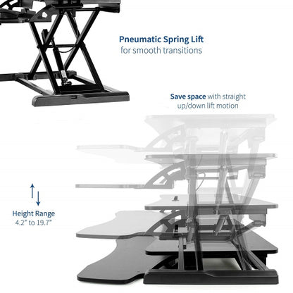 Height Adjustable Desktop Desk Sit Stand Workstation - Manual.