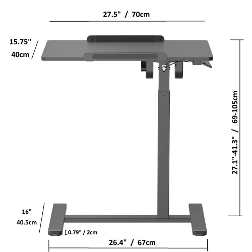 UPLITE White/Black Adjustable Standing Desk – Compact Laptop & Home Office Workstation