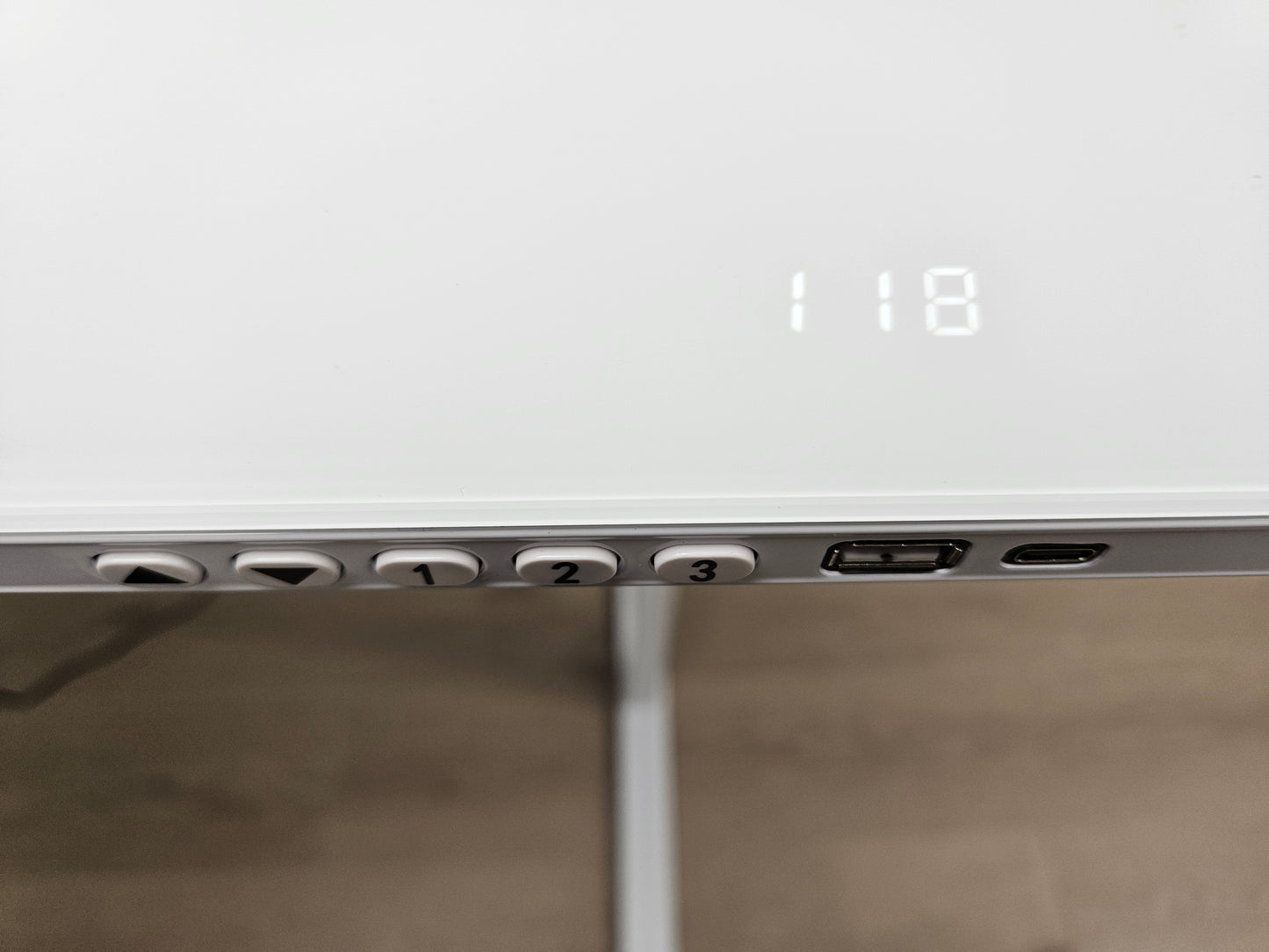 Glass Top Electric Height Adjustable Sit Stand Desk 48"Wx24"D with USB charging port - White