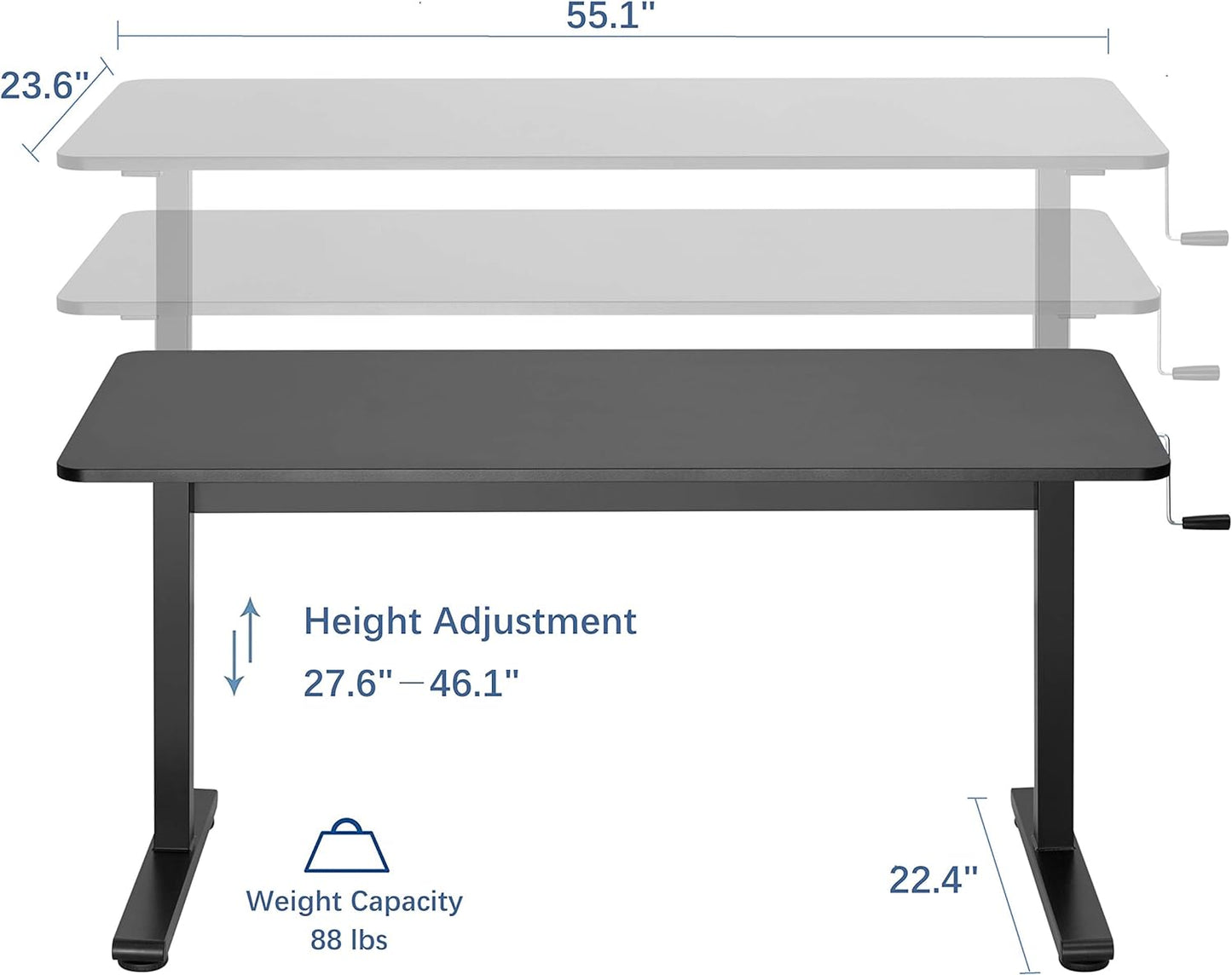 Uplite Sit Stand Desk hand cranking adjustable standing desk