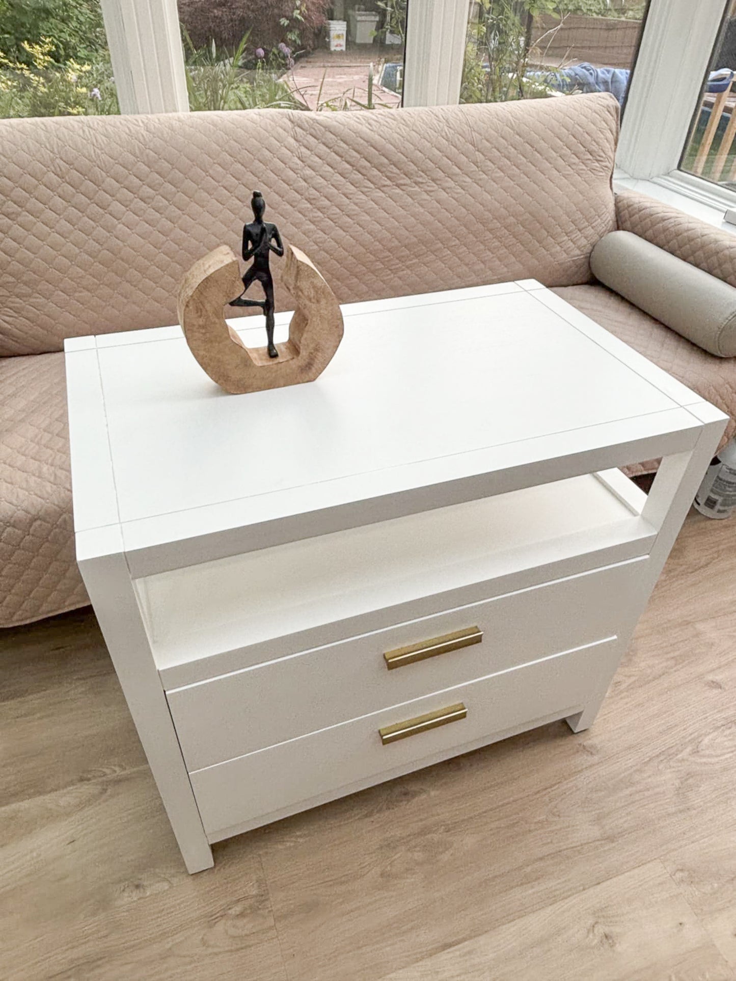 VAST Ivory Lotus Bedside Cabinet - White