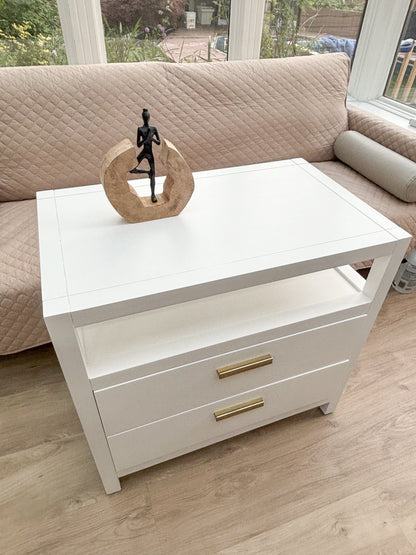 VAST Ivory Lotus Bedside Cabinet - White