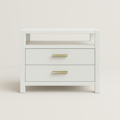 VAST Ivory Lotus Bedside Cabinet - White