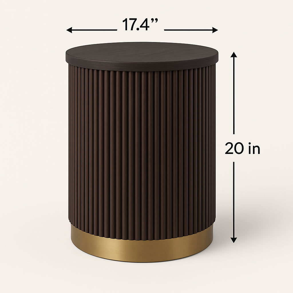Contemporary Fluted Side Table