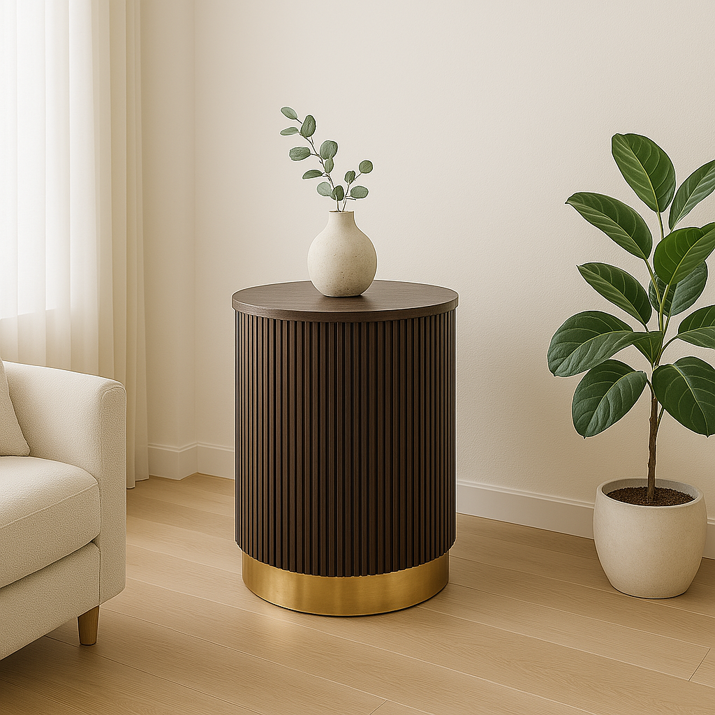 Contemporary Fluted Side Table