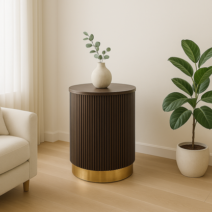 Contemporary Fluted Side Table