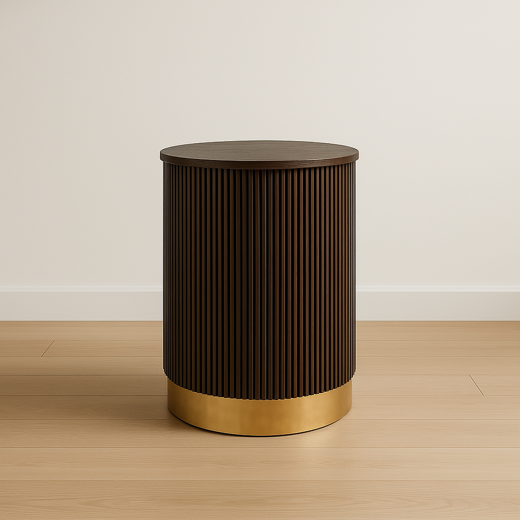 Contemporary Fluted Side Table
