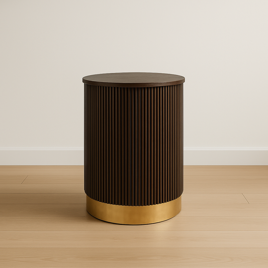 Contemporary Fluted Side Table