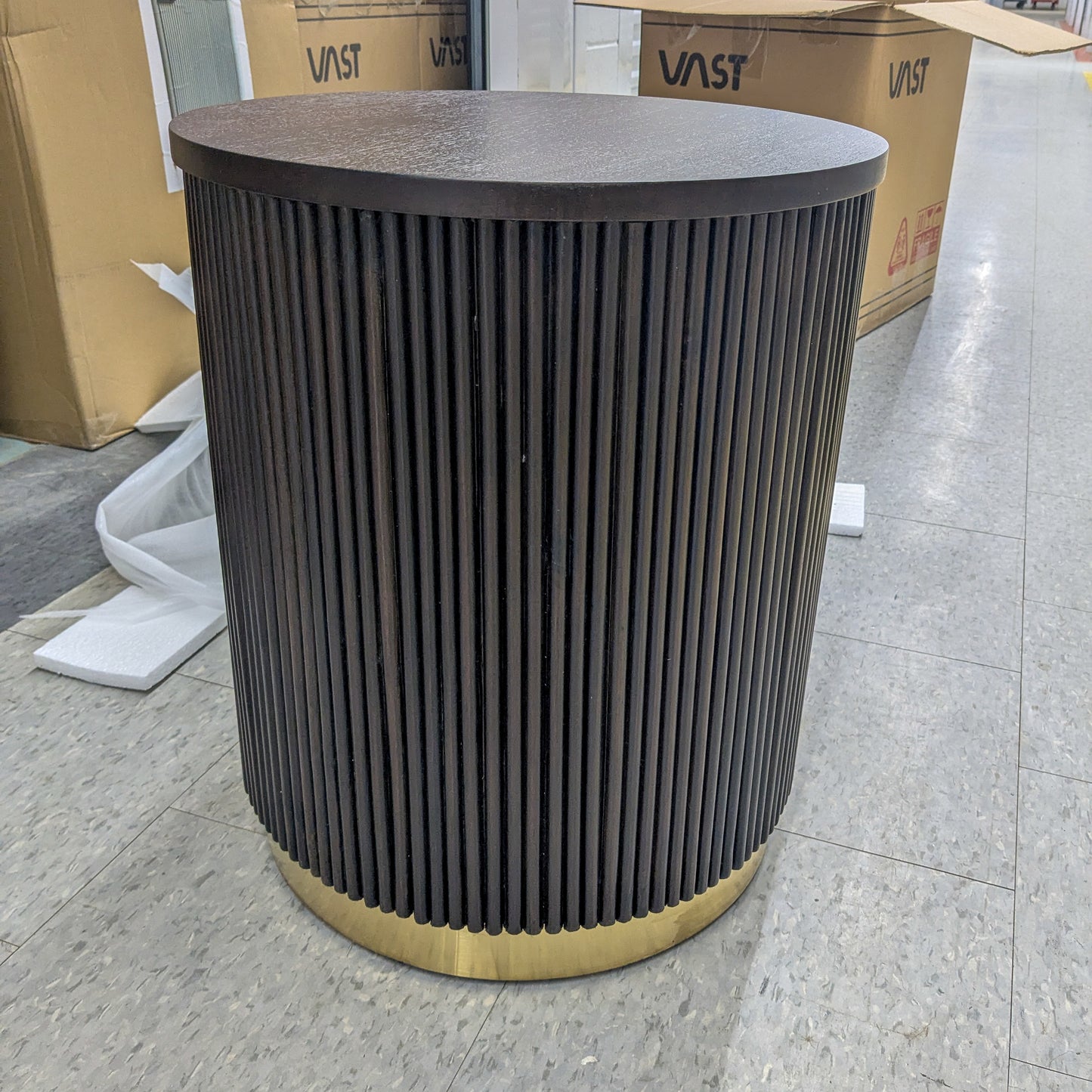 Contemporary Fluted Side Table
