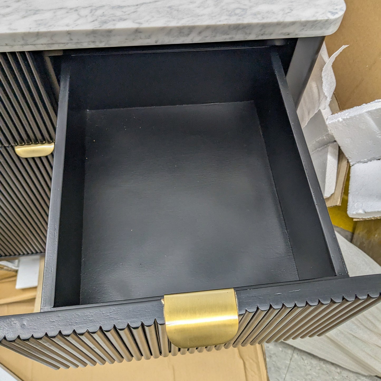 Marble Top Cabinet with 2 Drawers and Storages