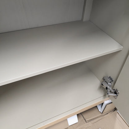 VAST Modern Minimalist Accent Cabinet with Textured Doors – Natural Wood & Beige Finish