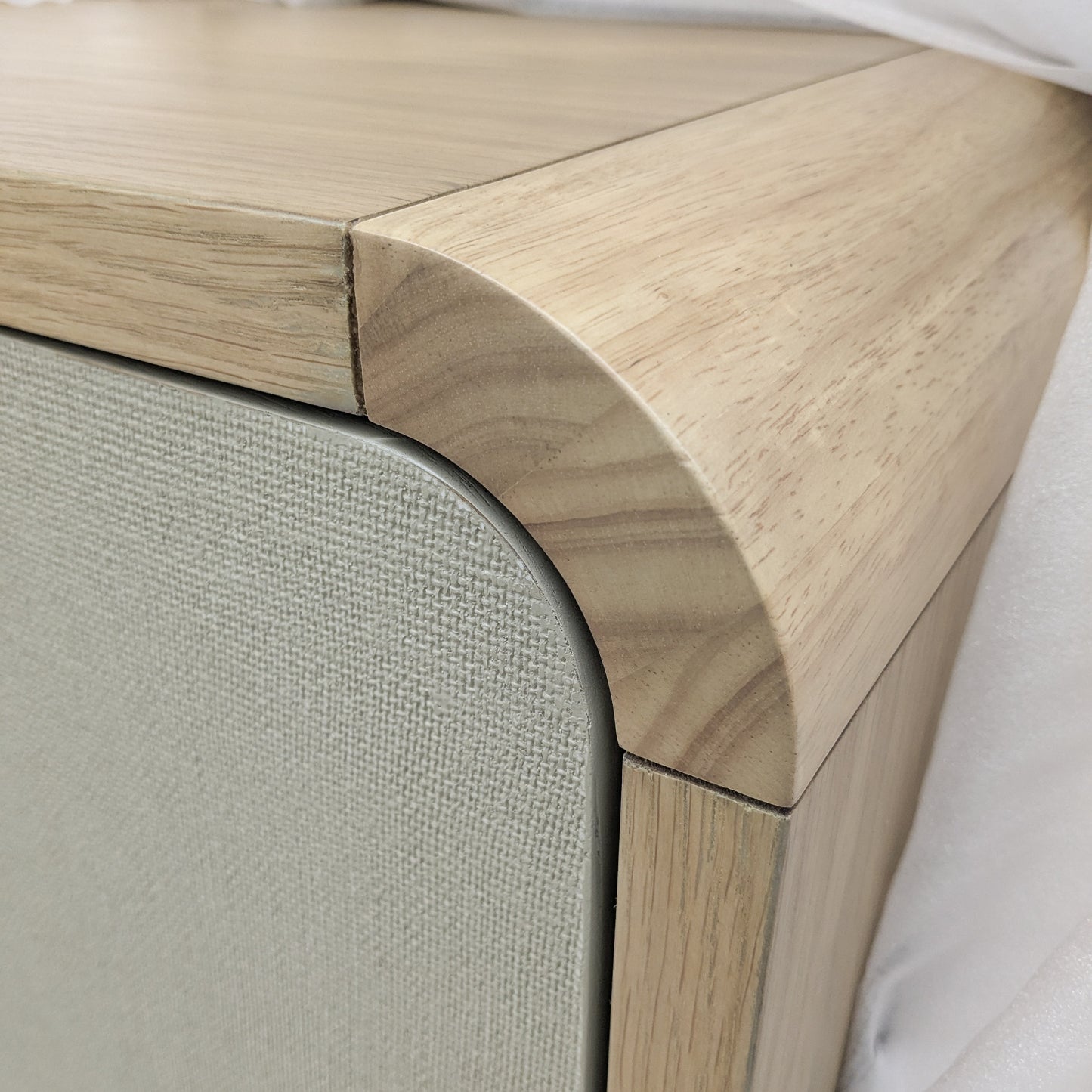 VAST Modern Minimalist Accent Cabinet with Textured Doors – Natural Wood & Beige Finish