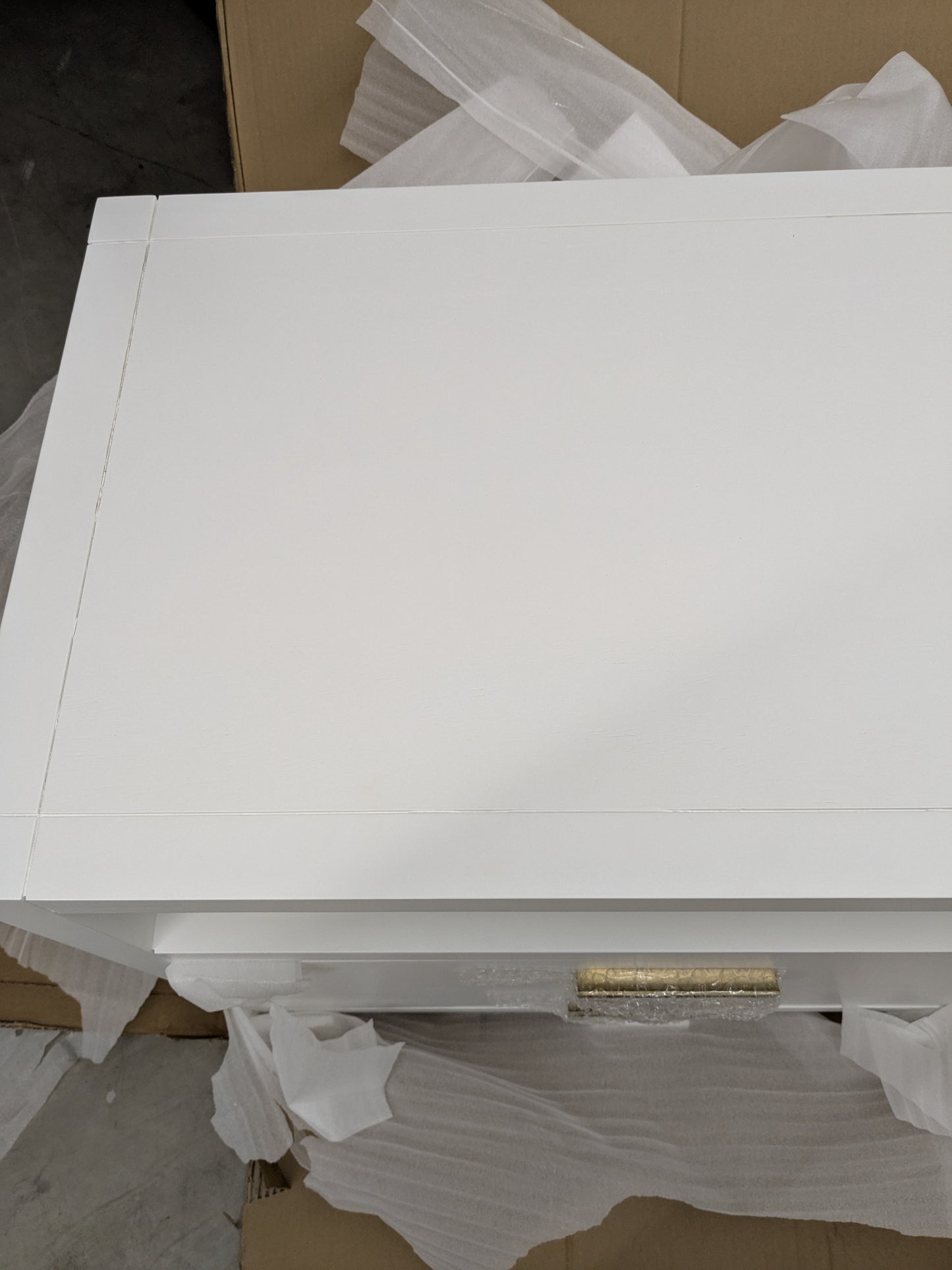 VAST Ivory Lotus Bedside Cabinet - White