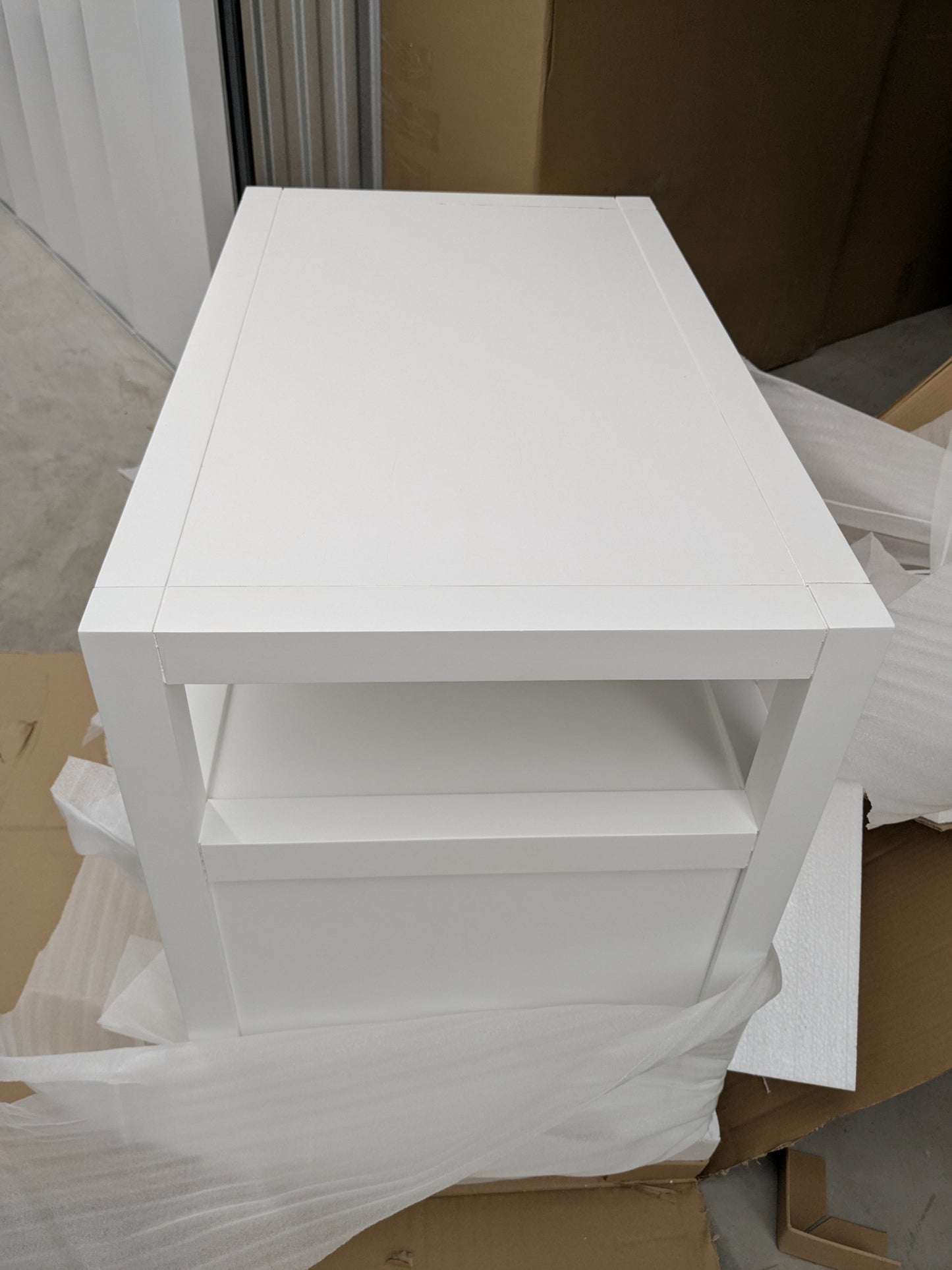VAST Ivory Lotus Bedside Cabinet - White