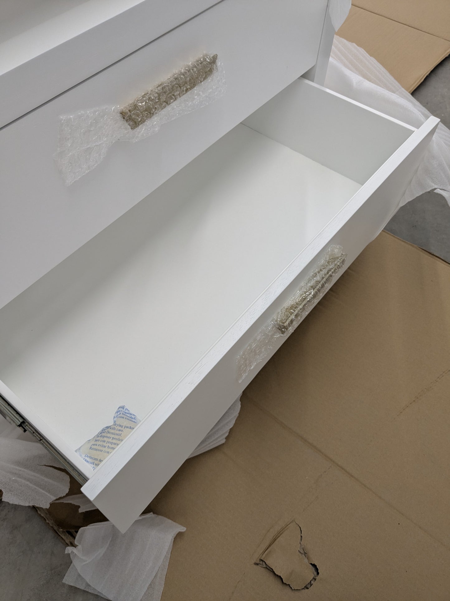 VAST Ivory Lotus Bedside Cabinet - White