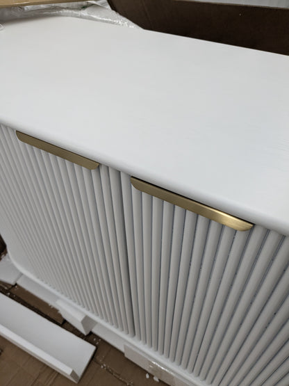 Vast Modern White Fluted Storage Cabinet