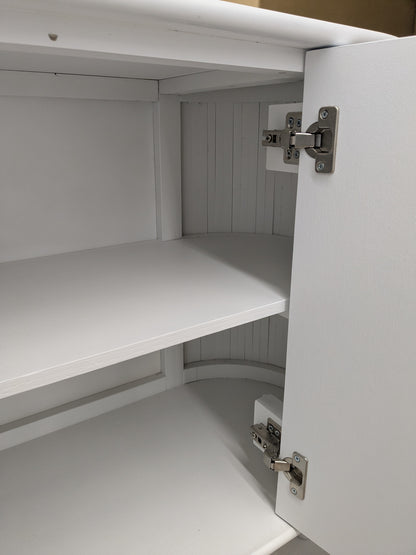 Vast Modern White Fluted Storage Cabinet