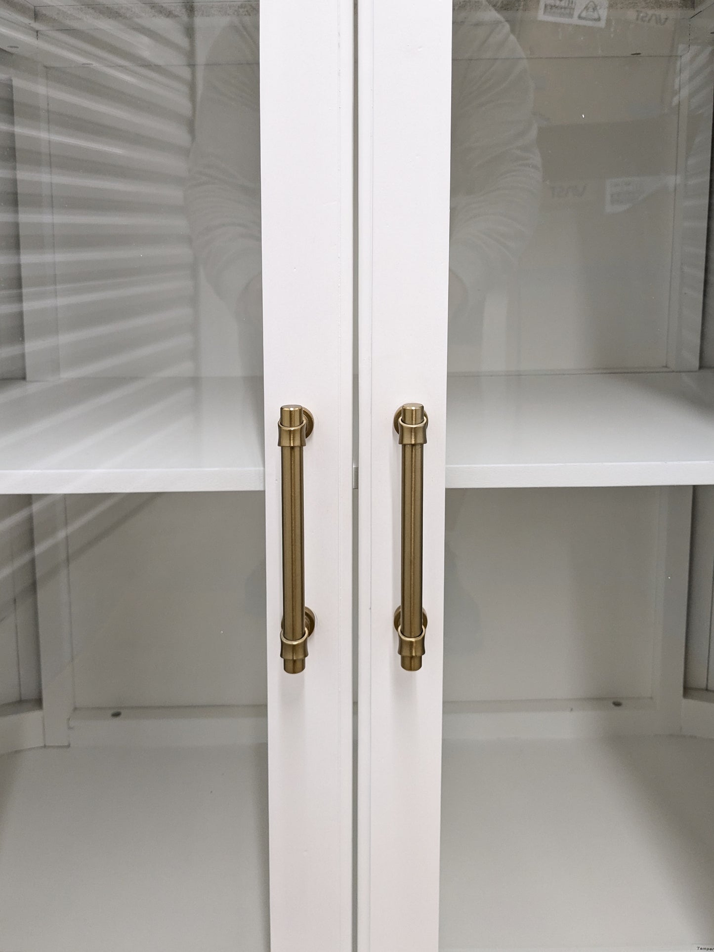 VAST White Curved Glass Door Cabinet
