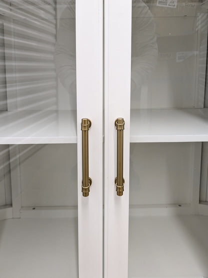 VAST White Curved Glass Door Cabinet