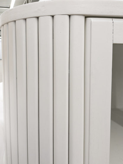 VAST White Curved Glass Door Cabinet
