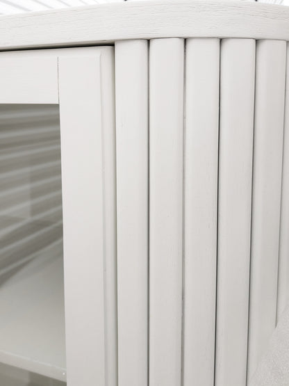 VAST White Curved Glass Door Cabinet
