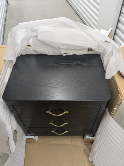 VAST Modern Black Nightstand – Elegant Design, Smart Storage
