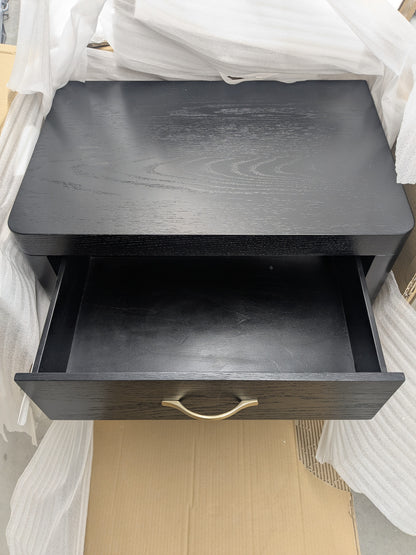 VAST Modern Black Nightstand – Elegant Design, Smart Storage