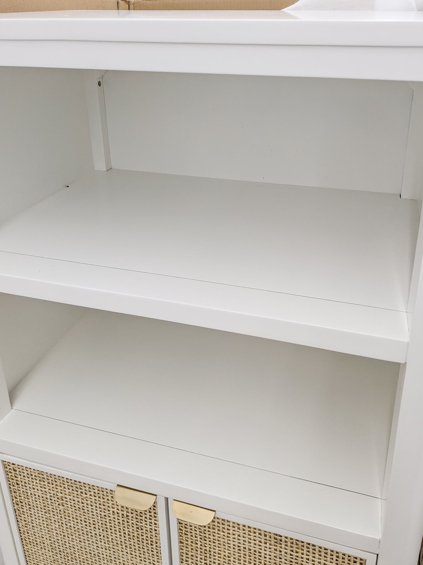 VAST White Rattan Cabinet with Shelves