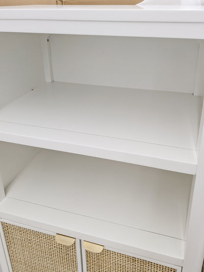 VAST White Rattan Cabinet with Shelves