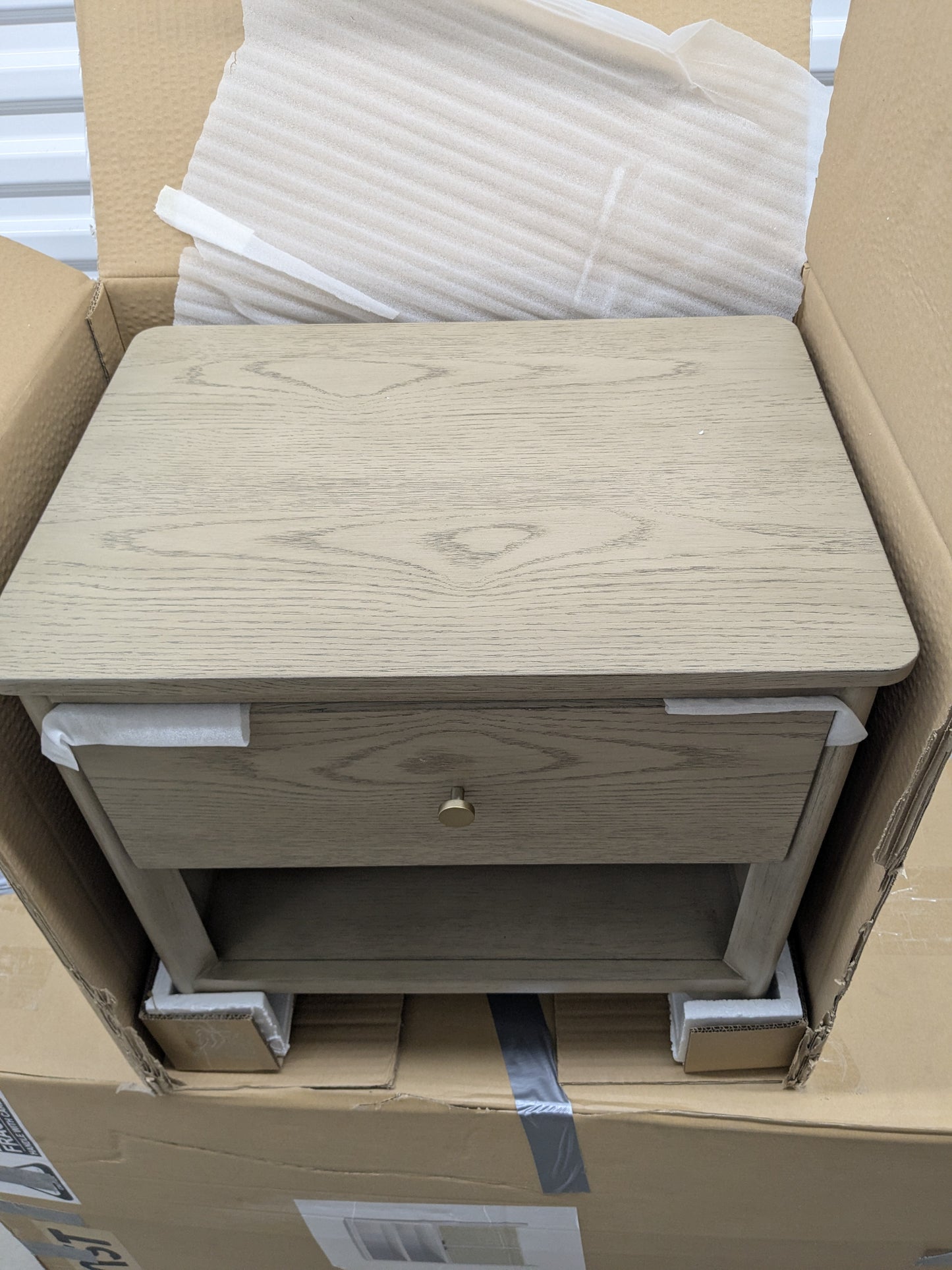 VAST Modern Nightstand - Light Oak Finish