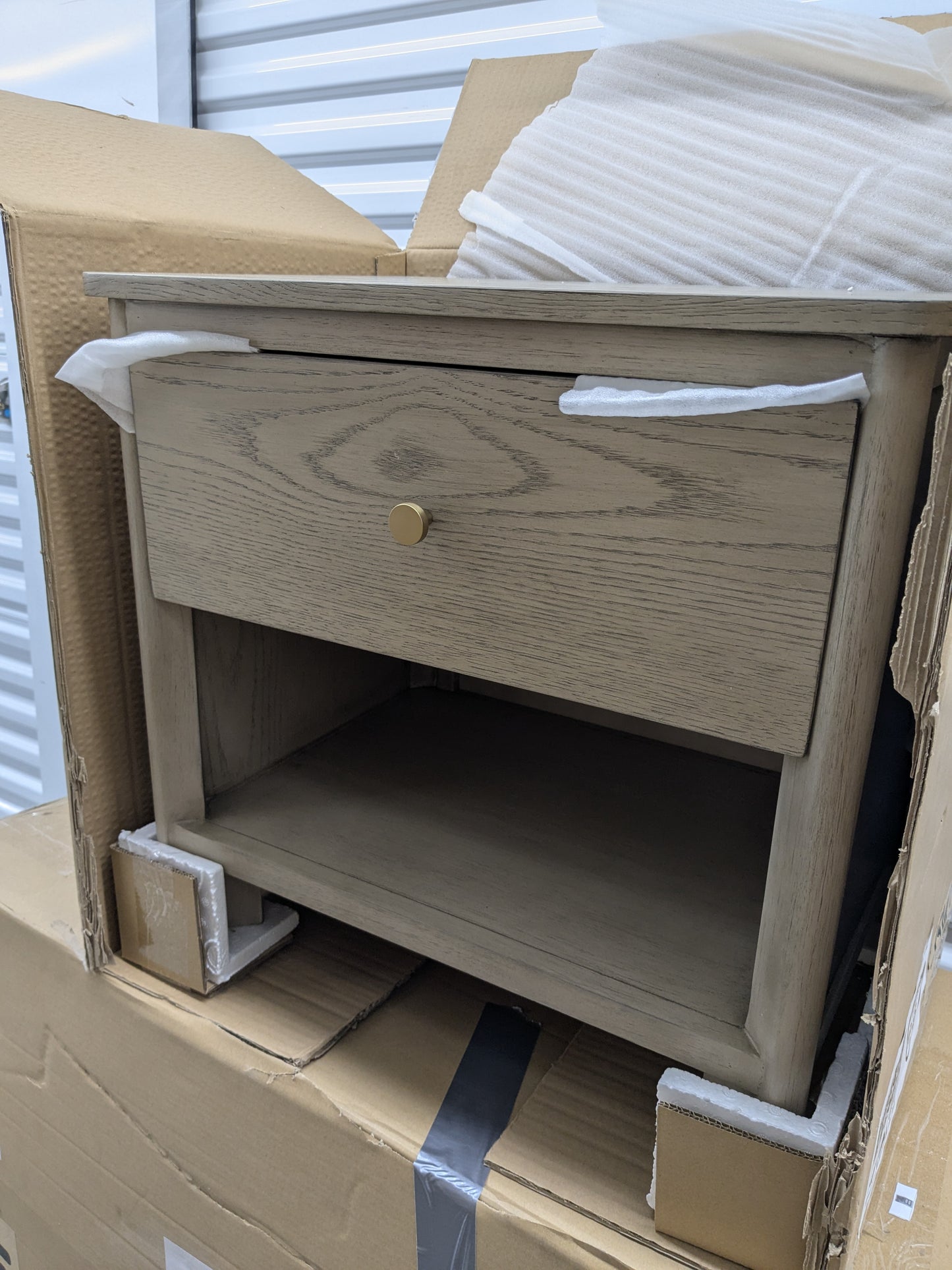 VAST Modern Nightstand - Light Oak Finish