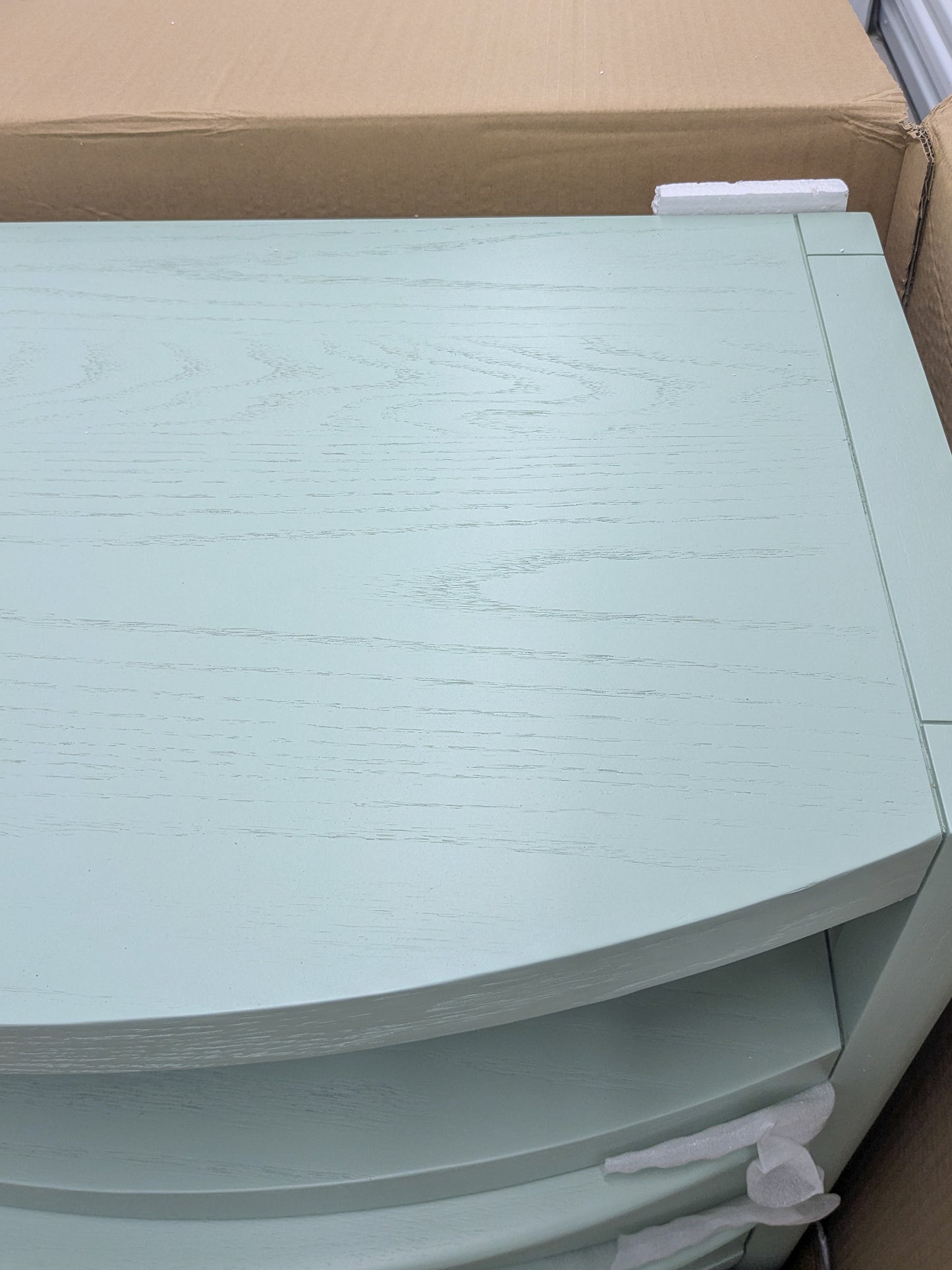 VAST Modern Curved Mint Green Wood Nightstand