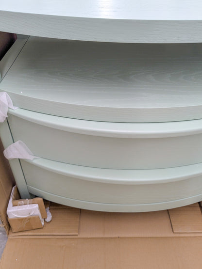 VAST Modern Curved Mint Green Wood Nightstand